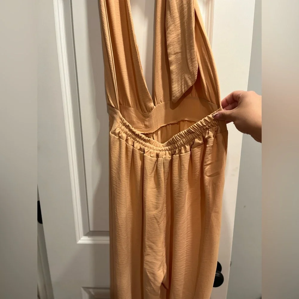 NWT Parisian multi-way tie peach Jumpsuit OS fits M-XL - Picture 8 of 14